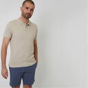 【送料無料】 スリードベア メンズ ポロシャツ トップス Textured Cotton Short Sleeve Polo Shirt Stone
