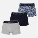 【送料無料】 テッドベーカー メンズ ボクサーパンツ アンダーウェア 3-Pack Logo Boxer Briefs Mens Nvy/Heathr Gry