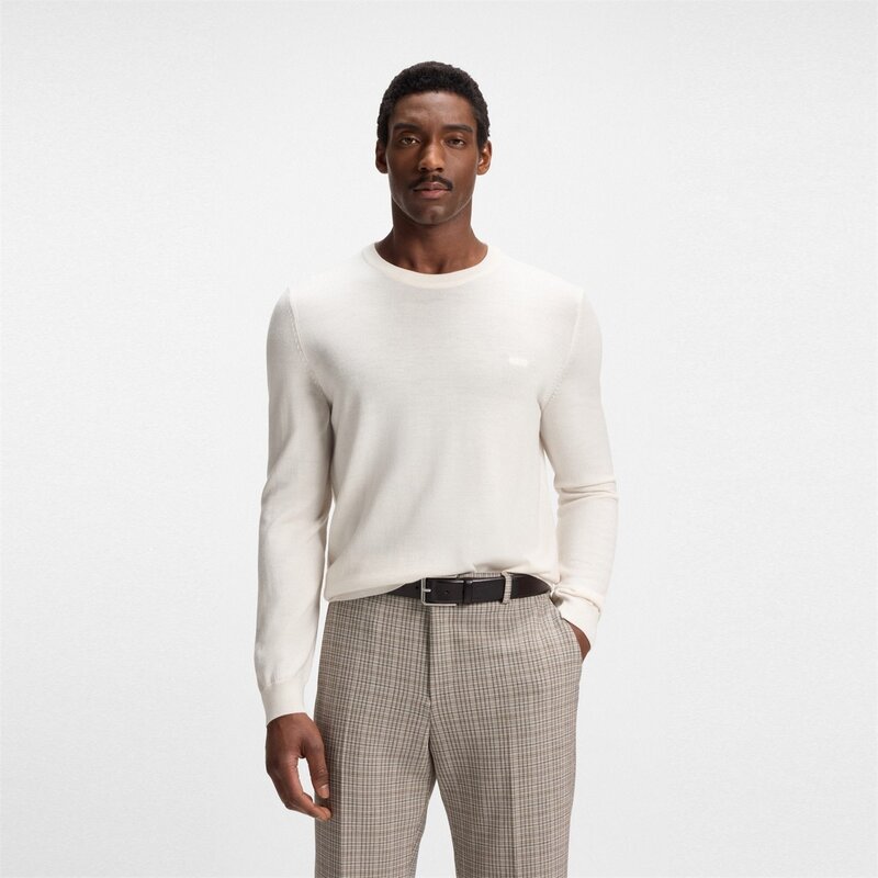 【送料無料】 ボス メンズ ニット・セーター アウター Botto-L 10243935 01 Open White 131