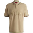 【送料無料】 フューゴ メンズ ポロシャツ トップス Checkered Flag Embroidered Polo Top Beige 272