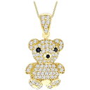 【送料無料】 ビー ユー レディース ネックレス・チョーカー・ペンダントトップ アクセサリー 9ct Gold Teddy Bear with CZ Necklace Yellow Gold