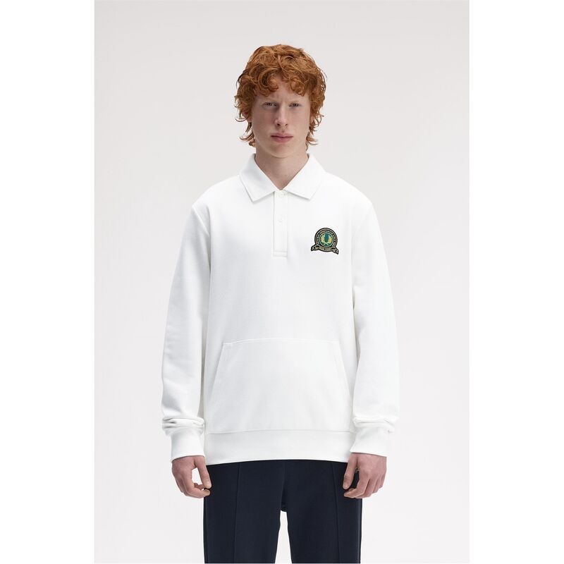 フレッドペリー メンズ アウター パーカー・スウェット Fred Perry Fred Badge Collr Swt Sn54 Snow White 129 ホワイト