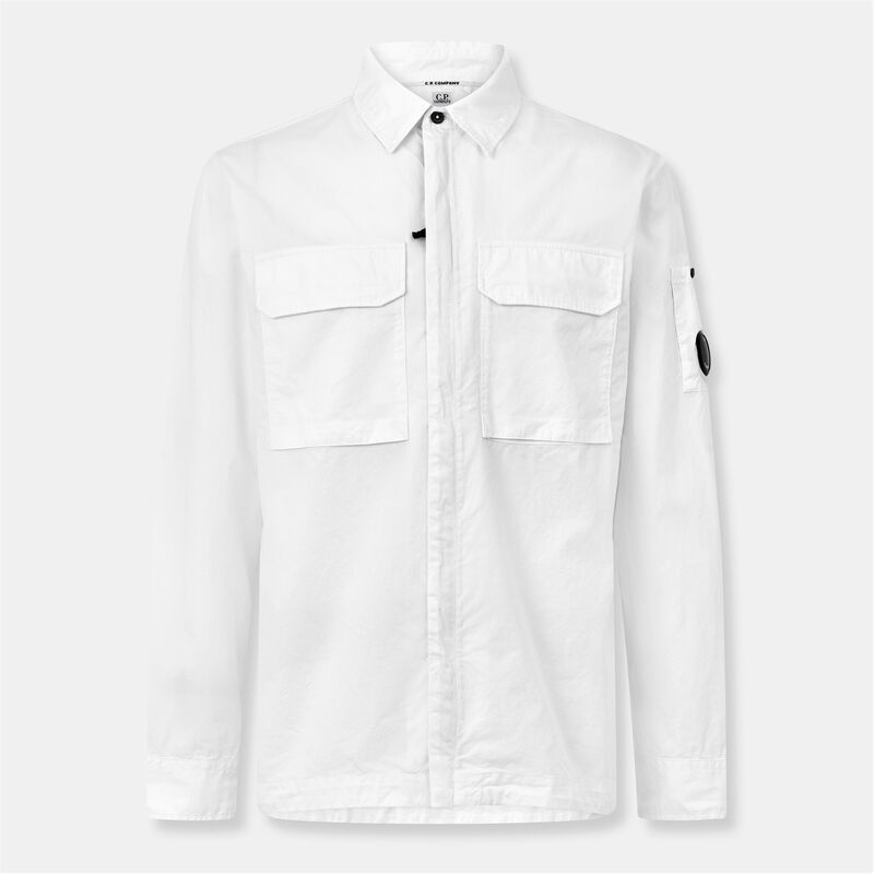 シーピーカンパニー メンズ トップス シャツ CP COMPANY CP Gabard Overshirt Sn54 Gauze White 103 ホ..