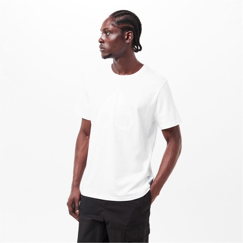 ムースナックル メンズ トップス Tシャツ MOOSE KNUCKLES Moose Chmblee Leaf T Sn54 White 160 ホワイト