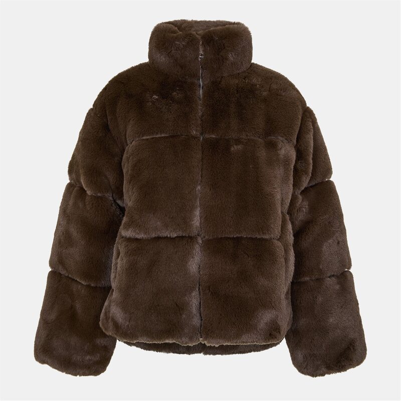 ジャック ウィルス レディース アウター ジャケット・ブルゾン ジャケット Jack Wills Fur Puffer Jacket Chocolate チョコレート