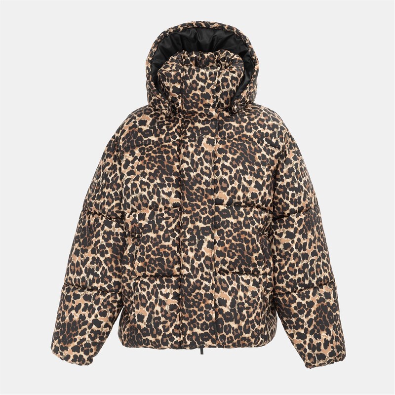ファイヤートラップ レディース アウター ジャケット・ブルゾン Firetrap Med Puffer Ld54 Leopard Print アニマル