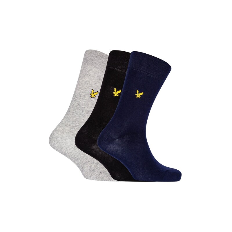 ライルアンドスコット メンズ アンダーウェア 靴下 Lyle and Scott Lyle 3Pk Basic Socks Sn54 Grey/Peact/Blck グレー