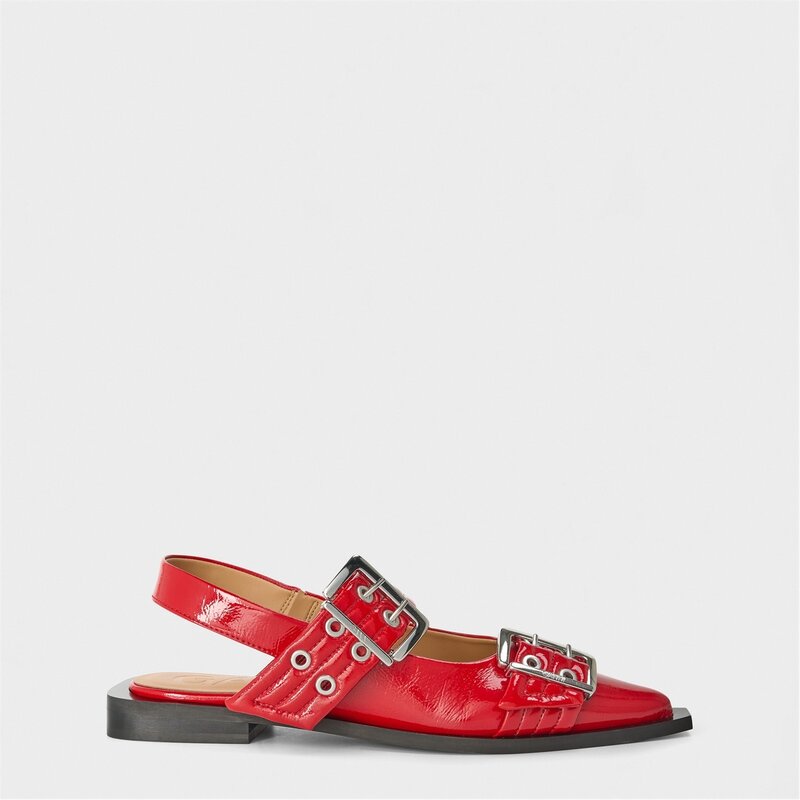ガニー レディース シューズ スニーカー Ganni Buckle Ballet Ld33 Racing Red 474 レッド
