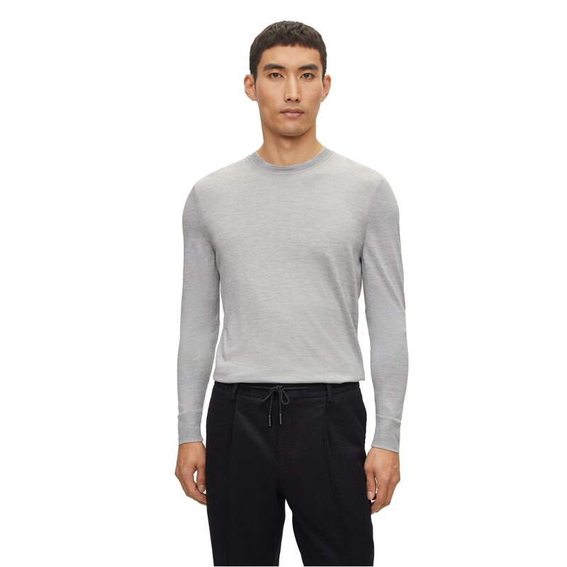 ボス メンズ アウター ニット・セーター Boss L-Ottano 10251787 01 Silver シルバー
