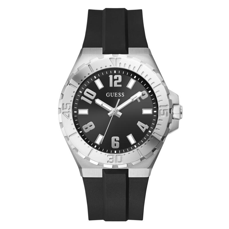 樂天商城 - ゲス メンズ アクセサリー 腕時計 Guess Men's Analogue Quartz Watch Black/Silver ブラック