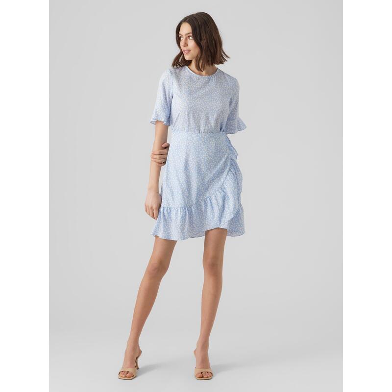 ヴェロモーダ レディース トップス ワンピース ミニ Vero Moda Henna Mini Dress Blue Bell Henna ブルー