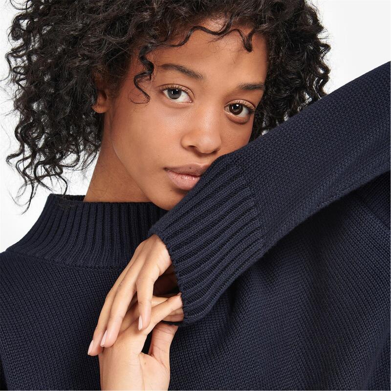 バブアー レディース アウター ニット・セーター Barbour Sandy High-Neck Jumper Navy ネイビー