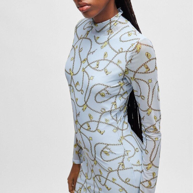 フューゴ レディース トップス ワンピース Hugo Nasuse_2 Long Dress Blue ブルー(4)