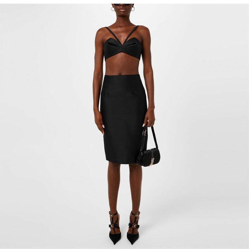 ヴェルサーチ レディース アンダーウェア ブラジャー Versace Sculpted Bralette Black ブラック