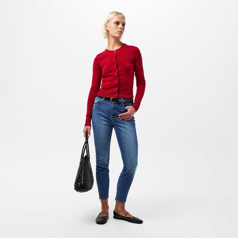 【送料無料】 セブンフォーオールマンカインド レディース デニムパンツ ボトムス 7 For All Mankind Women's Ankle Skinny Jeans Mid Blue