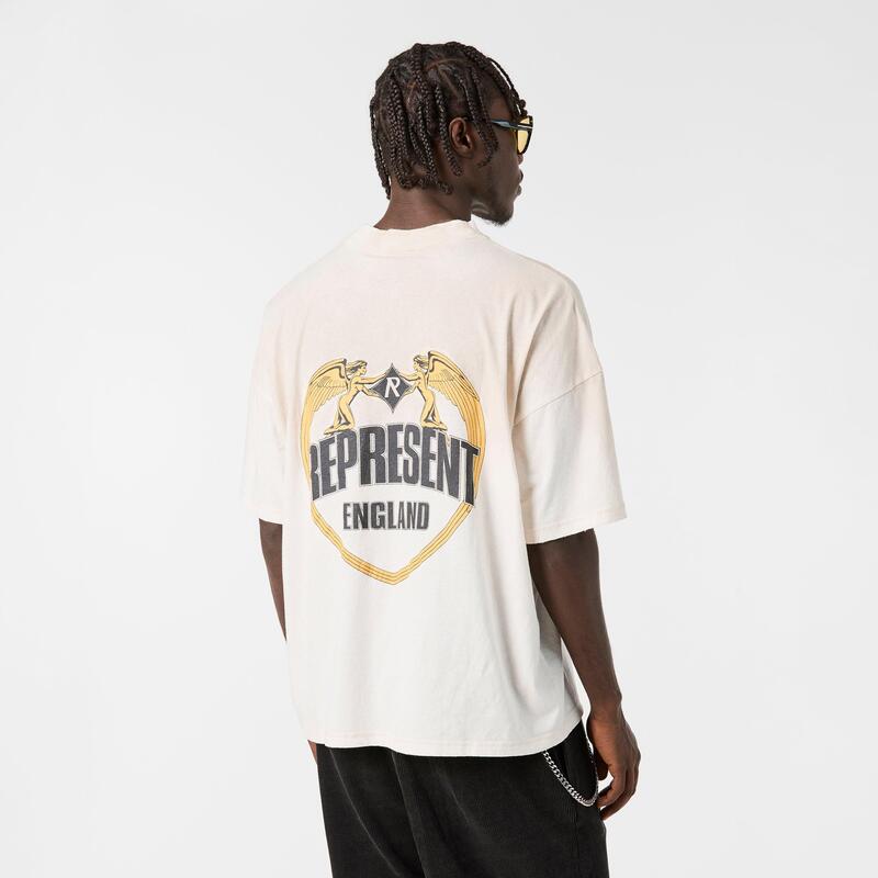 リプレゼント メンズ トップス Tシャツ Represent Men's Rep Angel Border Oversized T-Shirt Washed Ecru エクリュ