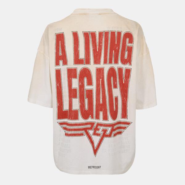 リプレゼント メンズ トップス Tシャツ Represent Men's Rep Living Legacy Oversized T-Shirt Washed Ecru エクリュ