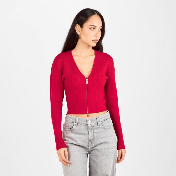 グッドアメリカン レディース アウター パーカー・スウェット シャツ Good American Women's Bustier Sweatshirt ruby ルビー
