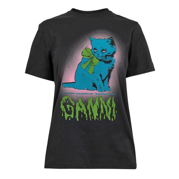 ガニー レディース トップス Tシャツ コットン ジャージー Ganni Women's Basicotton Jersey T-Shirt Phantom