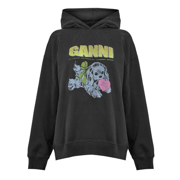 ���ˡ� ��ǥ����� �������� �ѡ��������������å� �����åץ� Ganni Women's Isoli Ovrsze Cropped Hoodie Phanto...