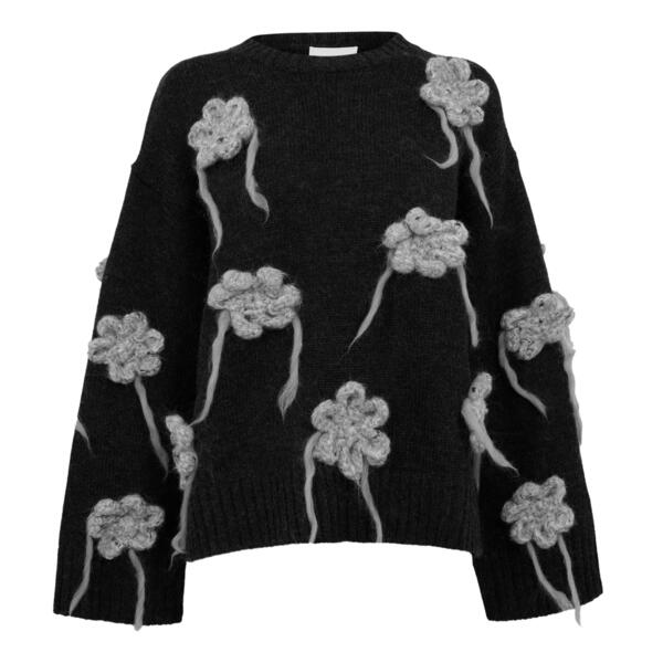���ˡ� ��ǥ����� �������� �ѡ��������������å� ����� Ganni Women's Flwr Crochet Crew Sweatshirt Phantom