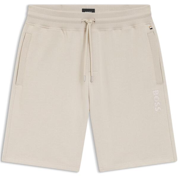 ボス メンズ ボトムス カジュアルパンツ ショートパンツ ロゴ フリース Boss Mens BOSS Fleece Jogger Shorts with Logo Detailight Grey 075 グレー
