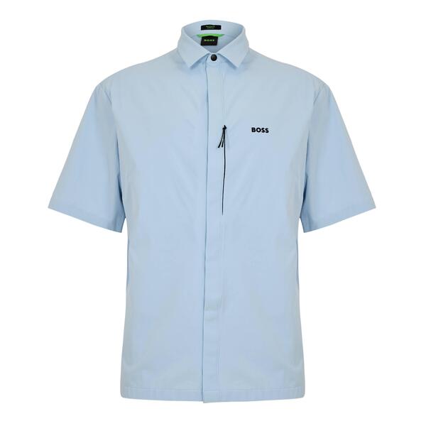 ボス メンズ トップス シャツ Boss Men'short Sleeve Plain Shirt Open Blue 460 ブルー