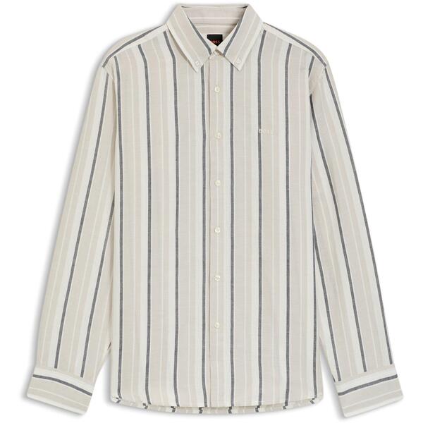 ボス メンズ トップス シャツ Boss Men's Long Sleeve Patterned Shirt Light Grey 070 グレー