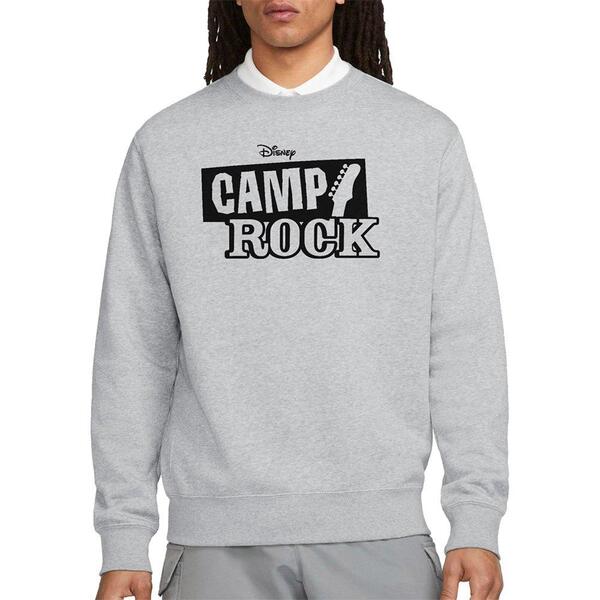 ディズニー メンズ アウター パーカー・スウェット シャツ ロゴ Disney Camp Rock Mono Logo Sweatshirt Athletic Heather Light Grey グレー