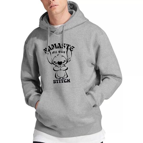 ディズニー メンズ アウター パーカー・スウェット Disney Lilo & Stitch Namaste All Day Hoodie Light Grey グレー