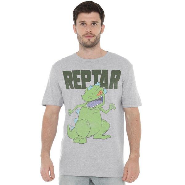 ニコロデオン メンズ トップス シャツ Nickelodeon Rugrats Reptar Big Unisex T Shirt Athletic Heathe Light Grey グレー
