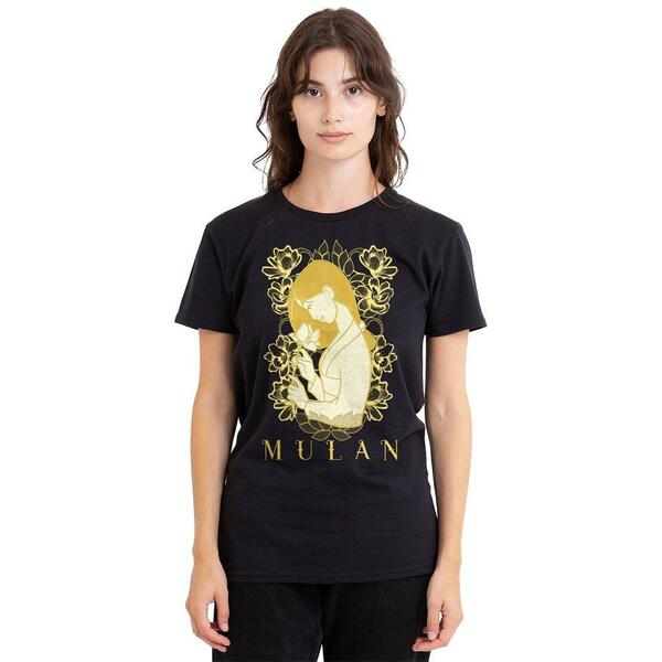 ディズニー レディース トップス Tシャツ Disney Mulan Golden Garden T-Shirt Black ブラック