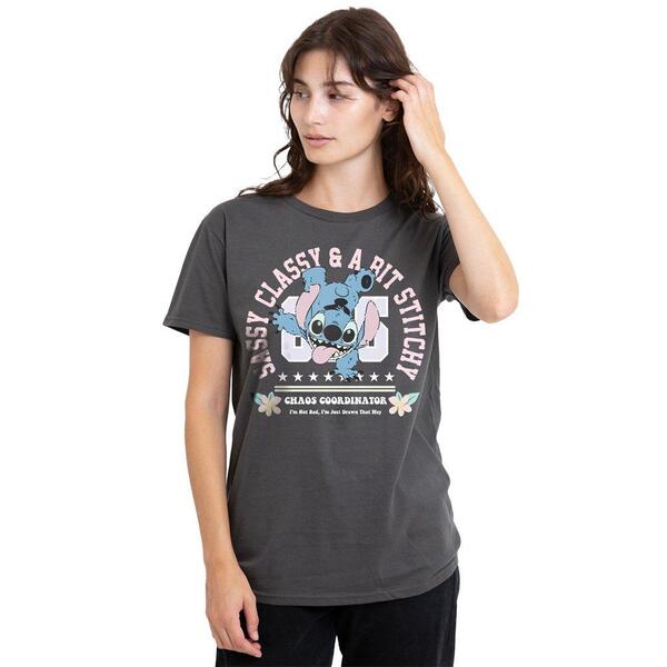 ディズニー レディース トップス シャツ Disney Lilo And Stitchaos Coordinator Classic T Shirt Charcoal チャコール