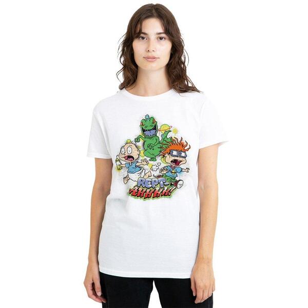 ニコロデオン レディース トップス Tシャツ Nickelodeon Rugrats Tommy And Chucky Rept-Ahhhhh! T-Shirt White ホワイト
