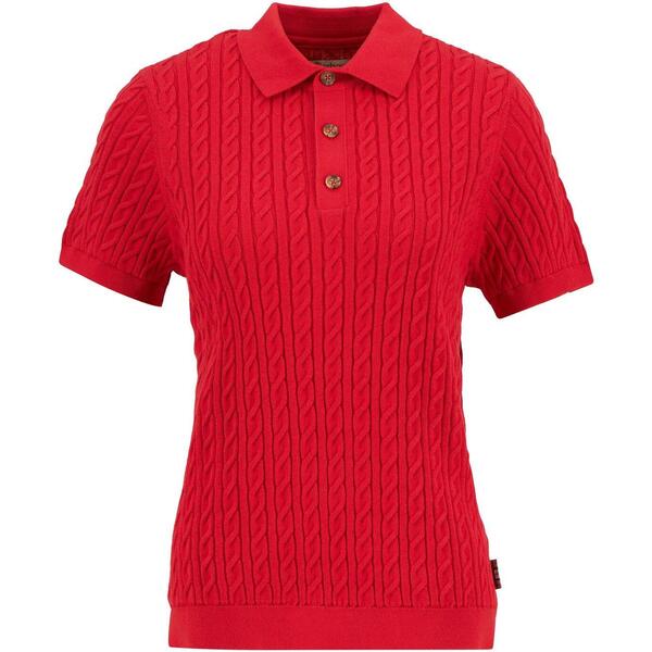 バブアー レディース アウター ニット・セーター ポロシャツ Barbour Hartland Short Sleeve Polo Neck Jumper Poppy Red レッド