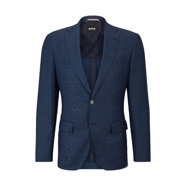 ボス メンズ アウター ジャケット・ブルゾン ブレザー Boss Men's Hutson Elbow Blazer Open Blue ブルー