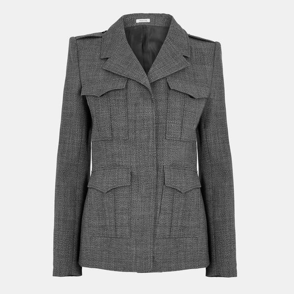 アレキサンダー・マックイーン レディース アウター ジャケット・ブルゾン ブレザー Alexander McQueen Women's Alex City Structured Tailored Blazer Grey グレー