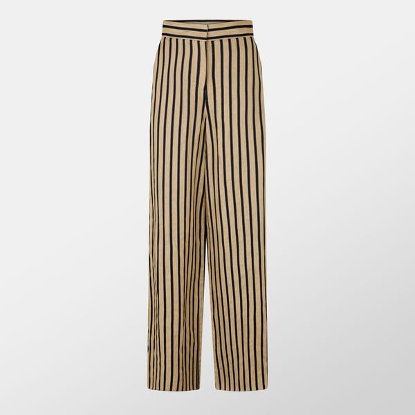 マックスマーラ レディース ボトムス カジュアルパンツ Max Mara Cestino Striped Palazzo Trousersand サンド