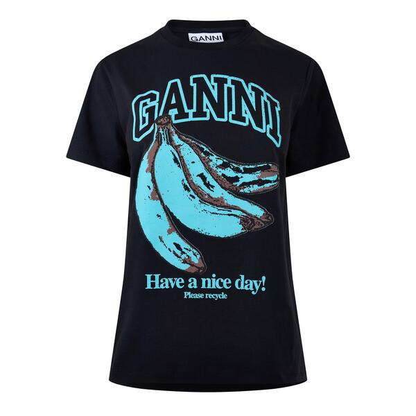 ガニー レディース トップス Tシャツ コットン Ganni Women's Basicotton T-Shirt Phantom