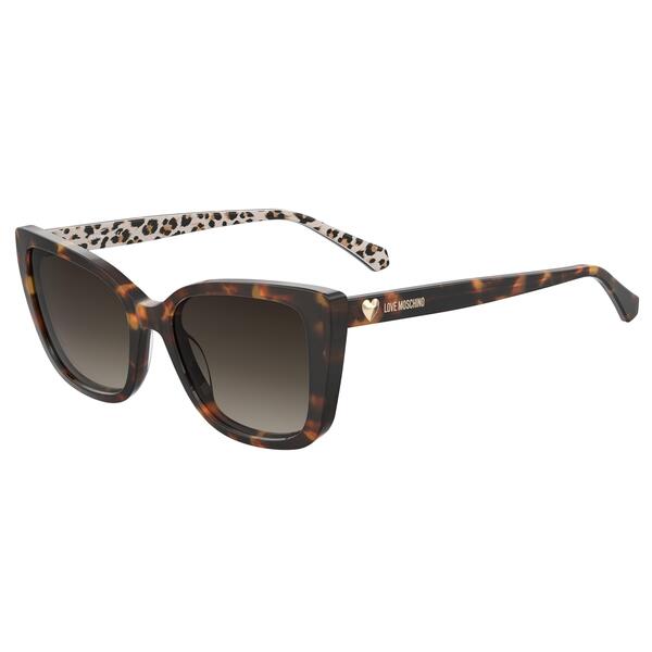 モスキーノ レディース アクセサリー サングラス・アイウェア Moschino Women's Round Sunglasses Pattern Havana