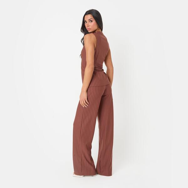 アイソウイットファースト レディース ボトムス カジュアルパンツ ワイドレッグ I Saw It First Pinstripe Wide Leg Trousers Rust ラスト re-vida-25184397 ReVida 楽天市場店 サンプル画像3