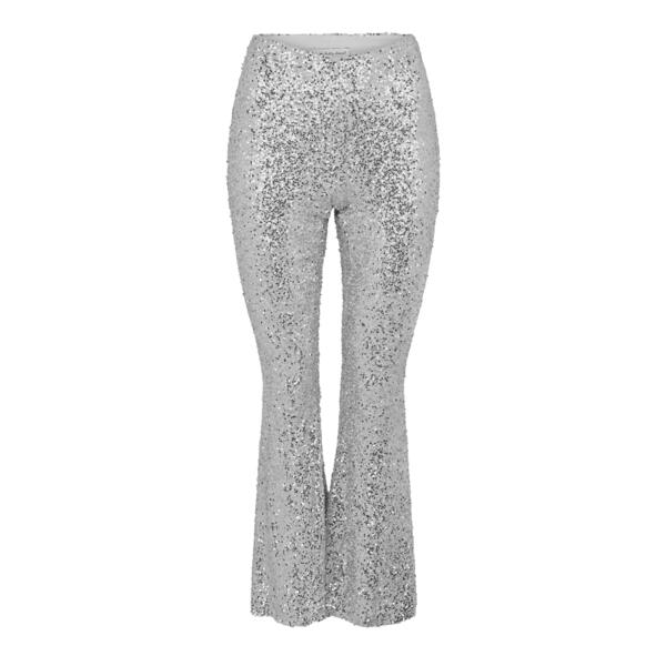 ネバーフリードレスド レディース ボトムス カジュアルパンツ Never Fully Dressed Women's Diva High Rise Fla red Trouser silver シルバー