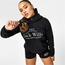 【送料無料】 ジャック ウィルス レディース パーカー・スウェット アウター Hunston Graphic Logo Hoodie Black