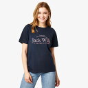 【送料無料】 ジャック ウィルス レディース ナイトウェア アンダーウェア Forstal Boyfriend Logo T-Shirt Navy