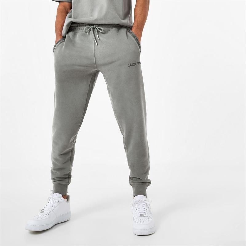 【送料無料】 ジャック ウィルス メンズ カジュアルパンツ ボトムス Jacquard Logo Joggers Washed Khaki