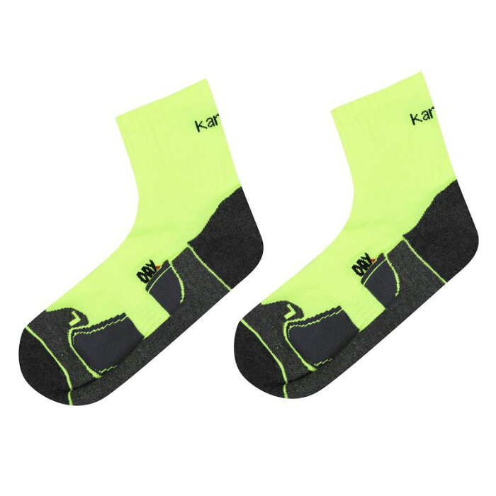 カリマー メンズ 靴下 アンダーウェア Dri Skin 2 Pack Running Socks Mens Fluo Yellow