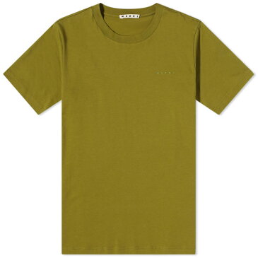 マルニ メンズ Tシャツ トップス Marni Tonal Logo Organic Tee Dusty Olive