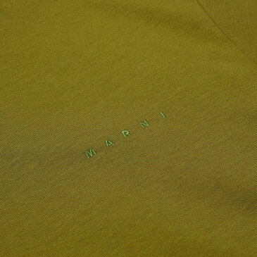 マルニ メンズ Tシャツ トップス Marni Tonal Logo Organic Tee Dusty Olive