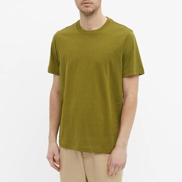 マルニ メンズ Tシャツ トップス Marni Tonal Logo Organic Tee Dusty Olive