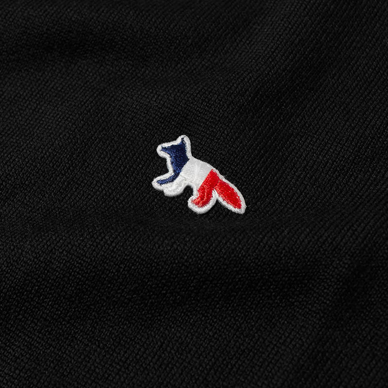 メゾンキツネ メンズ ニット・セーター アウター Maison Kitsune Tricolour Fox Patch Crew Knit Black